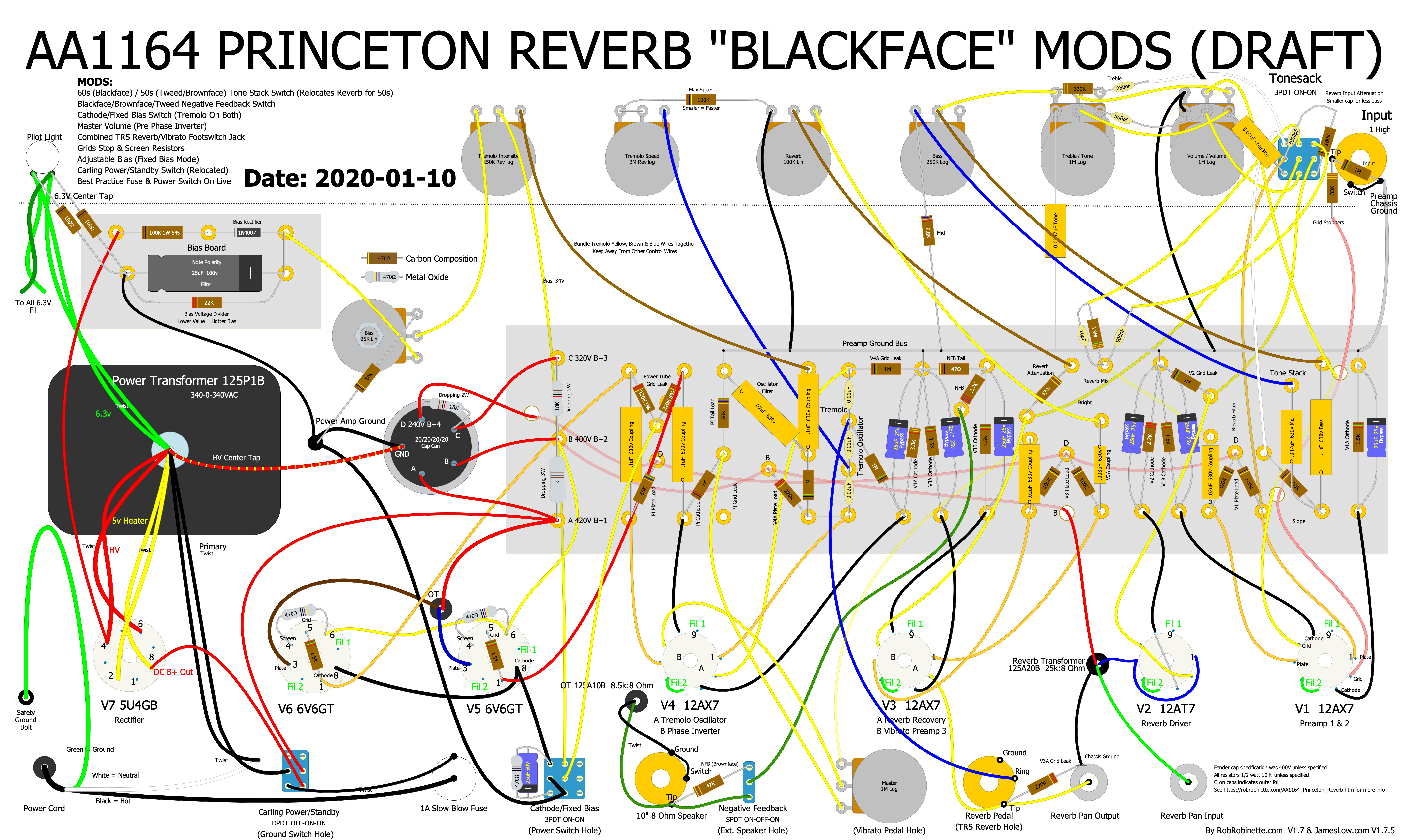 Princeton Blackface/Tweed Hybrid In One Amp